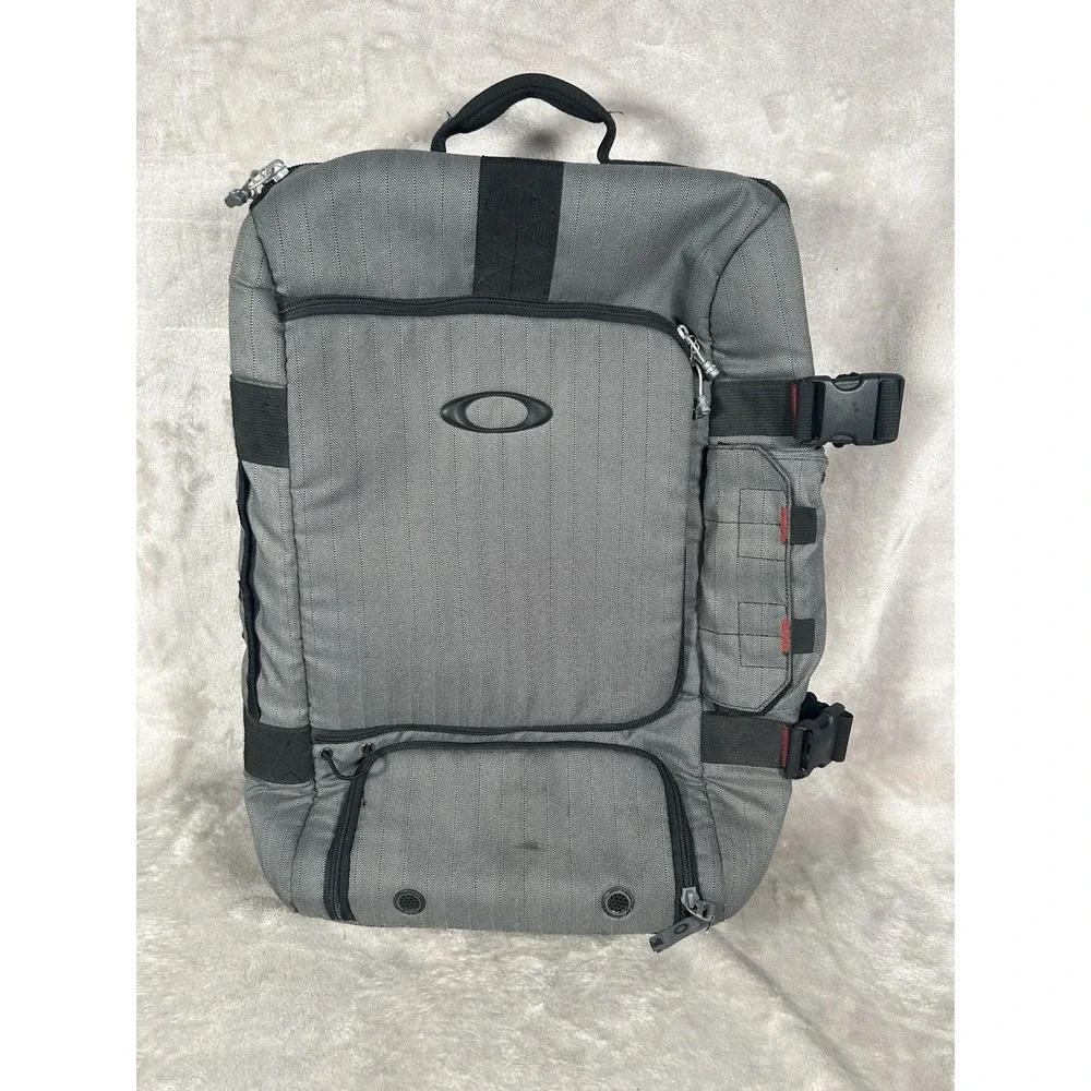 Oakley AP Tactical Field Gear Roller Carry On Gray Black Zipper Luggage Bag